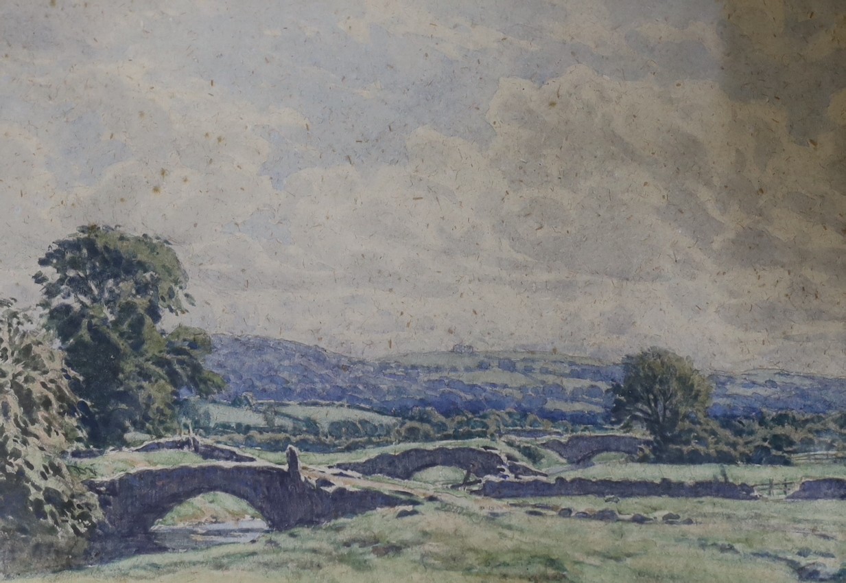 Arthur Henry Graham Hoggarth (1882-1964), watercolour, 'The Lyth Valley', signed, 42 x 57cm, together with a group of assorted watercolours including works by John Chalkley, E.M. Jack and R. Hayes